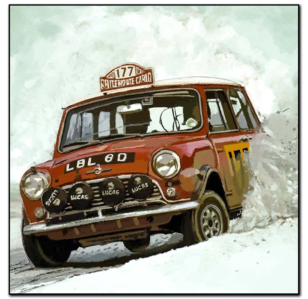 Austin-Mini-Cooper-S-1964-Rallye-Monte-Carlo-illlustration-numérique