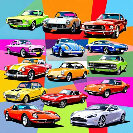 groupe autos pop art